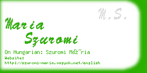 maria szuromi business card